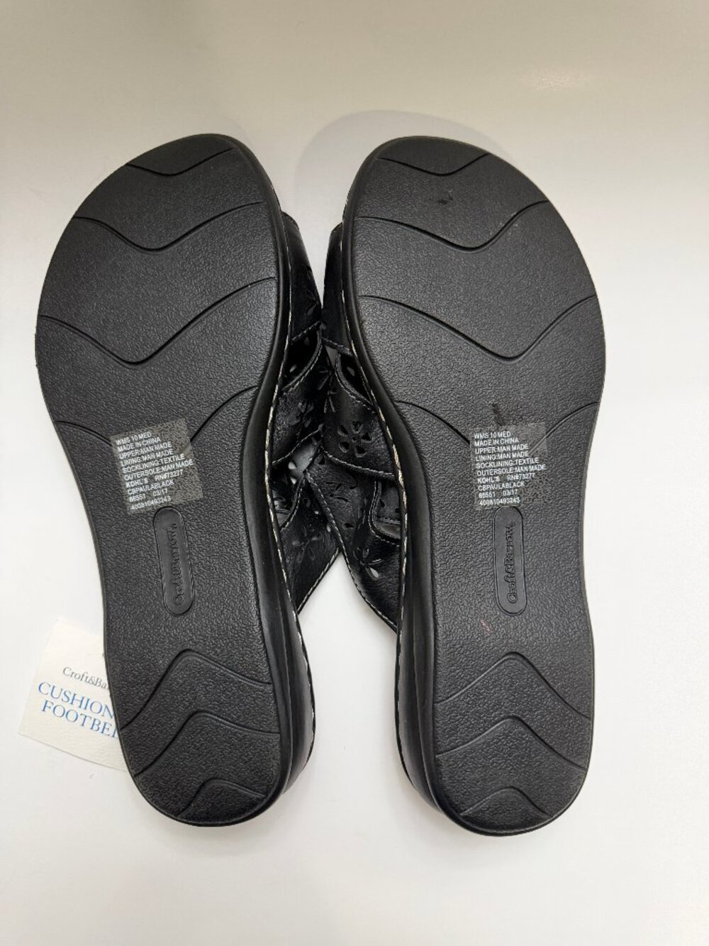 Croft & Barrow Women’s Cushioned 2” Heel Sandals – Black/Tan | Size 10M | NWT - Picture 5 of 13